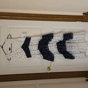 1 State Black and White Tiered Maxi Dress